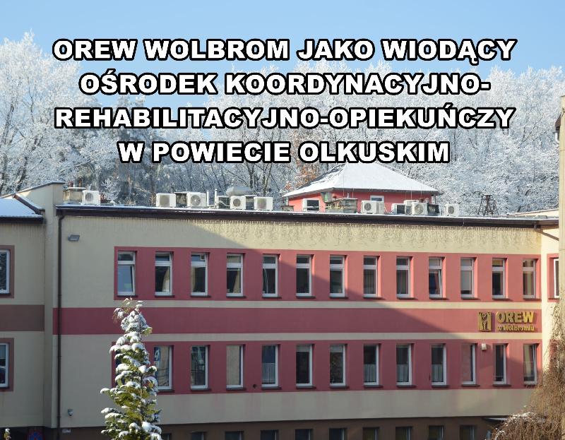 Grafika OREW Wolbrom jako wiodący ośrodek koordynacyjno-rehabilitacyjno-opiekuńczego w Powiecie Olkuskim